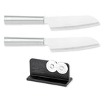 Rada Cutlery 4.75-Inch Cook's Utility Knife Set of 2 & Quick Edge Knife Sharpener