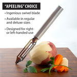 Rada Cutlery 2-Inch Deluxe Vegetable Peeler with Straight Blade, Aluminum Handle