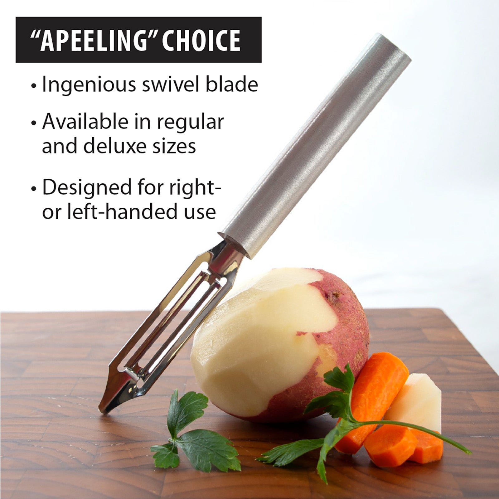 Rada Cutlery 2-Inch Deluxe Vegetable Peeler with Straight Blade, Aluminum Handle