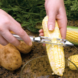 Rada Cutlery 2-Inch Deluxe Vegetable Peeler & 5-Inch Tomato Slicer Stainless Steel Serrated Blade, Silver Handles