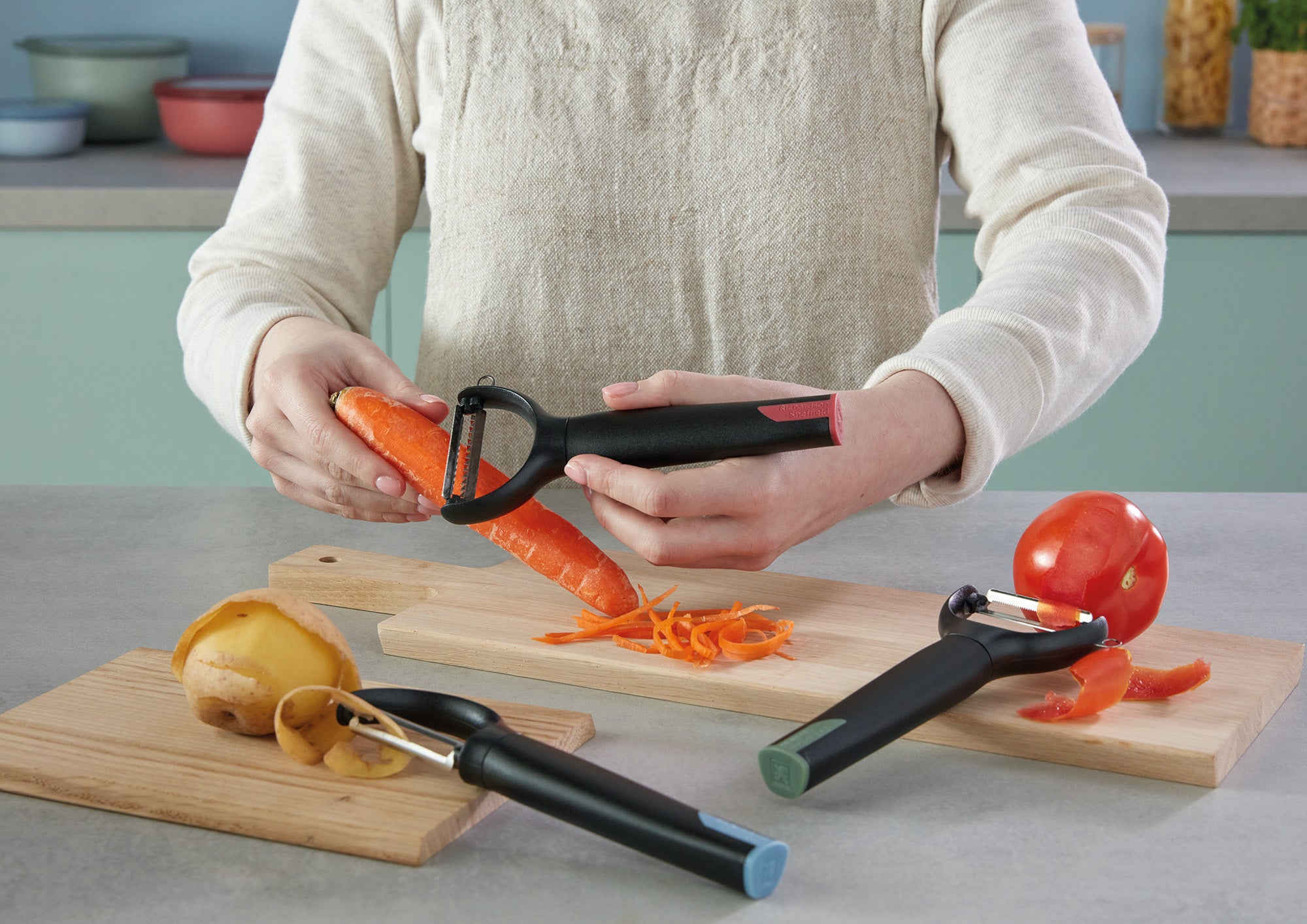 Richardson Sheffield Refinest 3 Piece Fruit and Vegetable Peeler Set, Stainless Steel