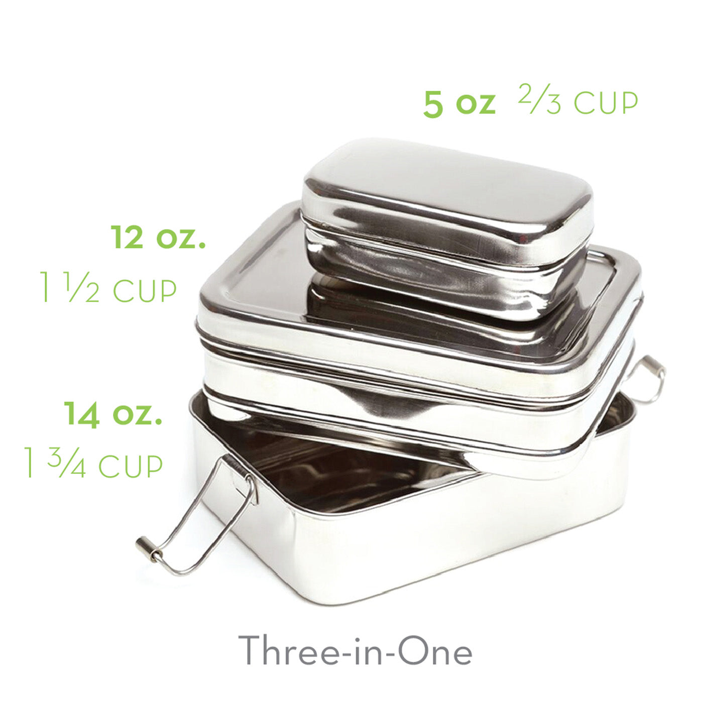 ECOlunchbox Three in One Stainless Steel Food Container Set