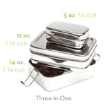 ECOlunchbox Three in One Stainless Steel Food Container Set