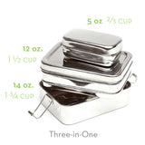 ECOlunchbox Three in One Stainless Steel Food Container Set
