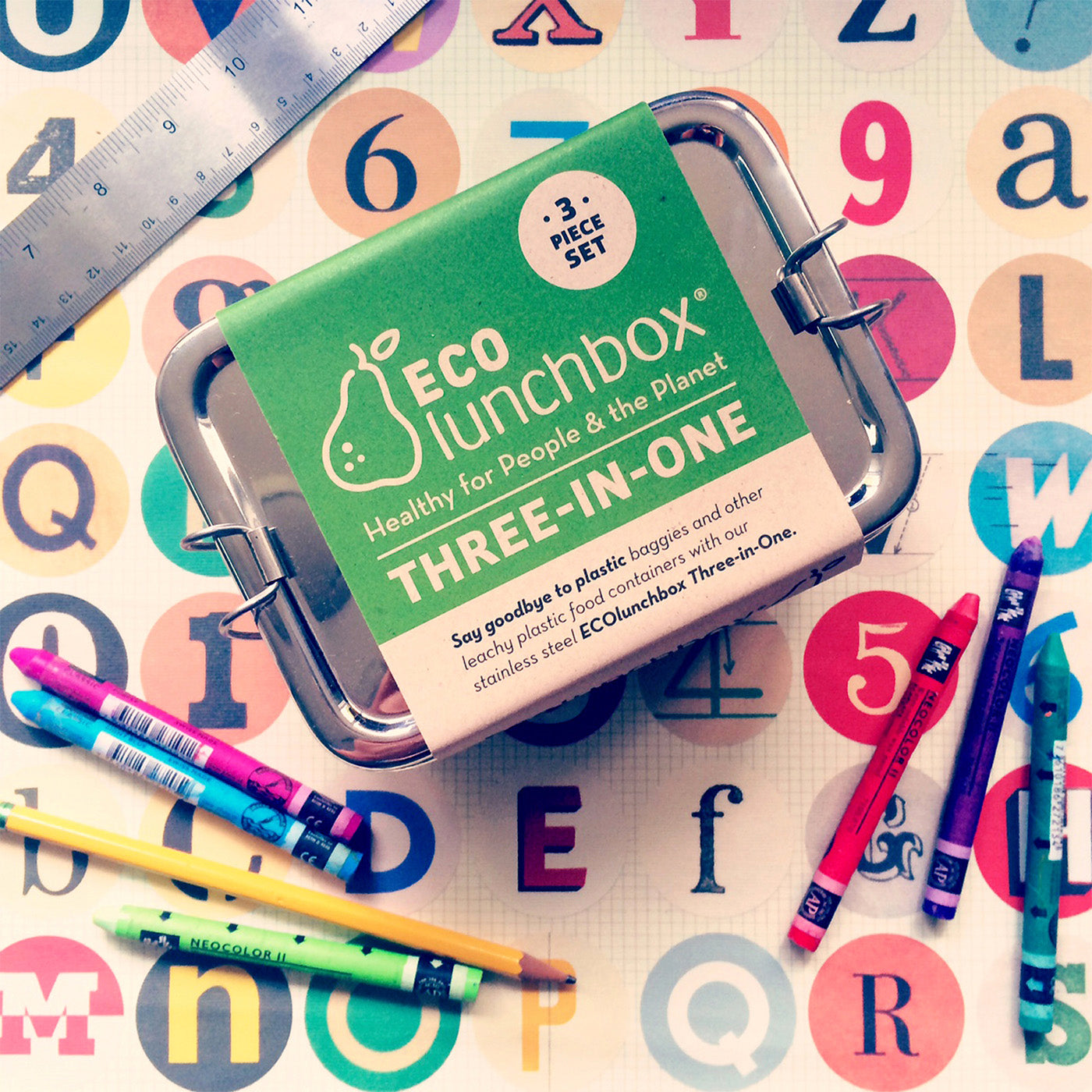 ECOlunchbox Three in One Stainless Steel Food Container Set