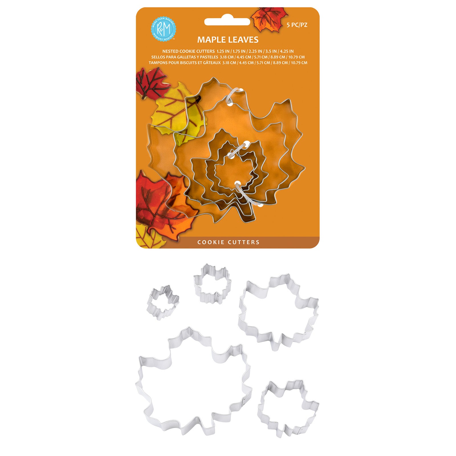 R&M International Maple Leaf 3 Piece Cookie Cutter Set