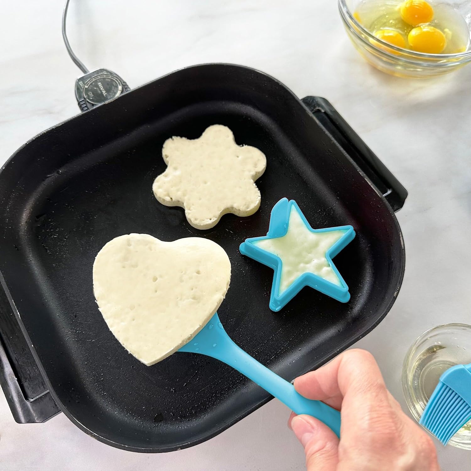 R&M International Junior 8 Piece Pancake Set with Daisy, Star, and Heart Shapes