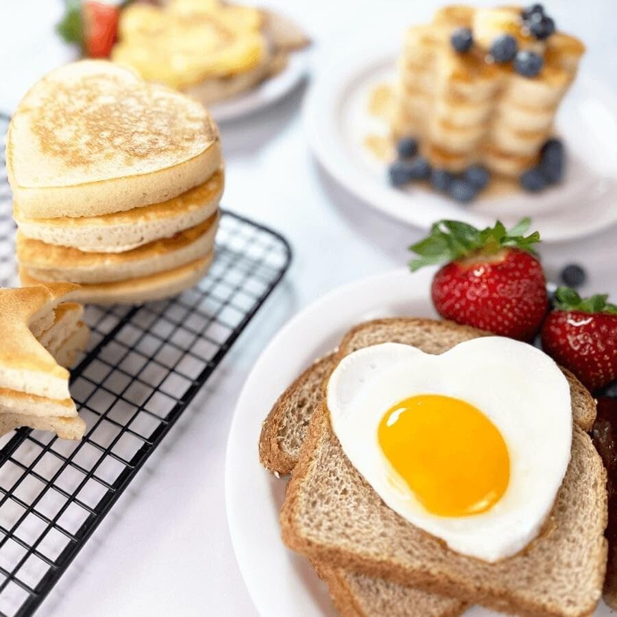 R&M International Junior 8 Piece Pancake Set with Daisy, Star, and Heart Shapes