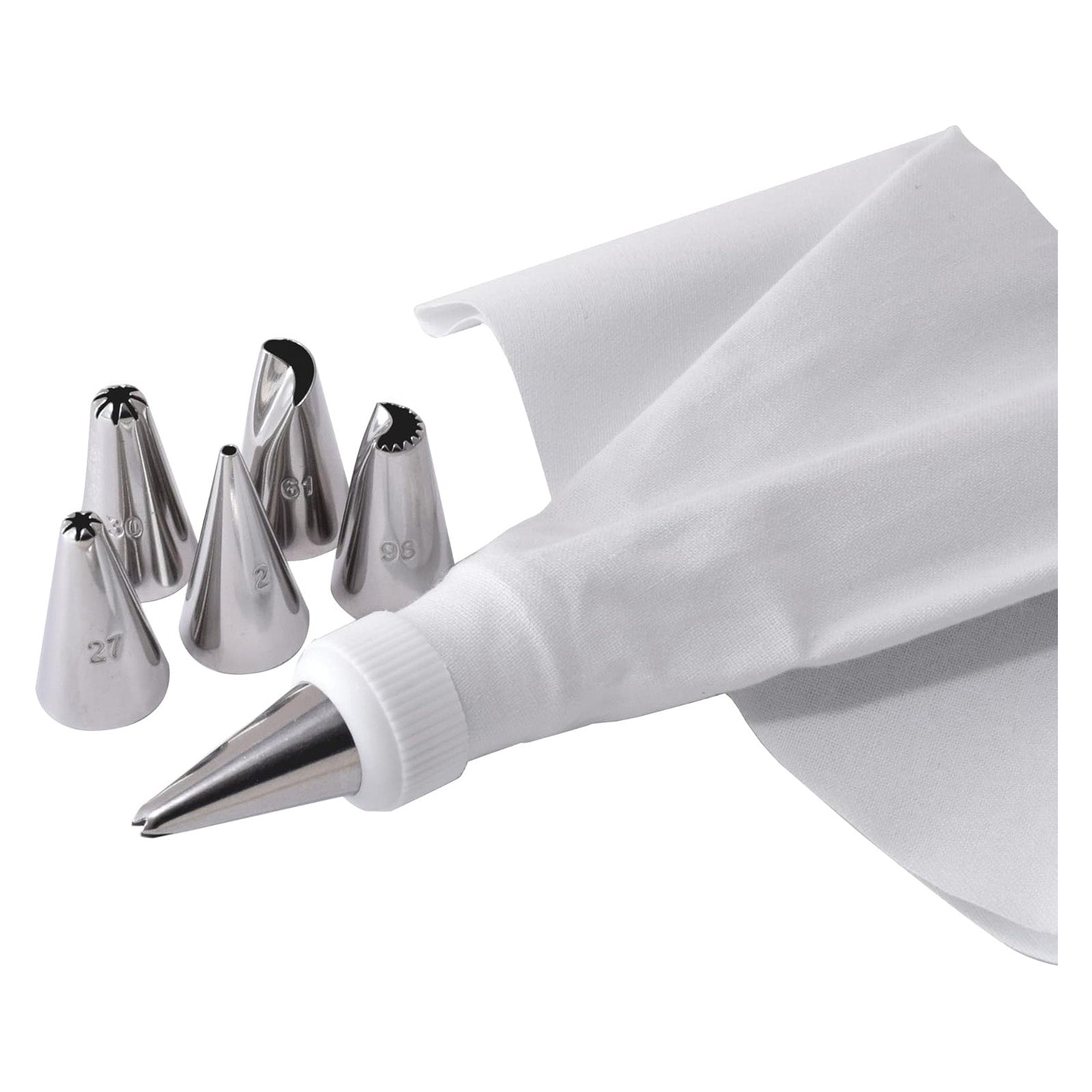 R&M International 8 Piece Icing Set with 6 Tips, Piping Bag, and Coupler