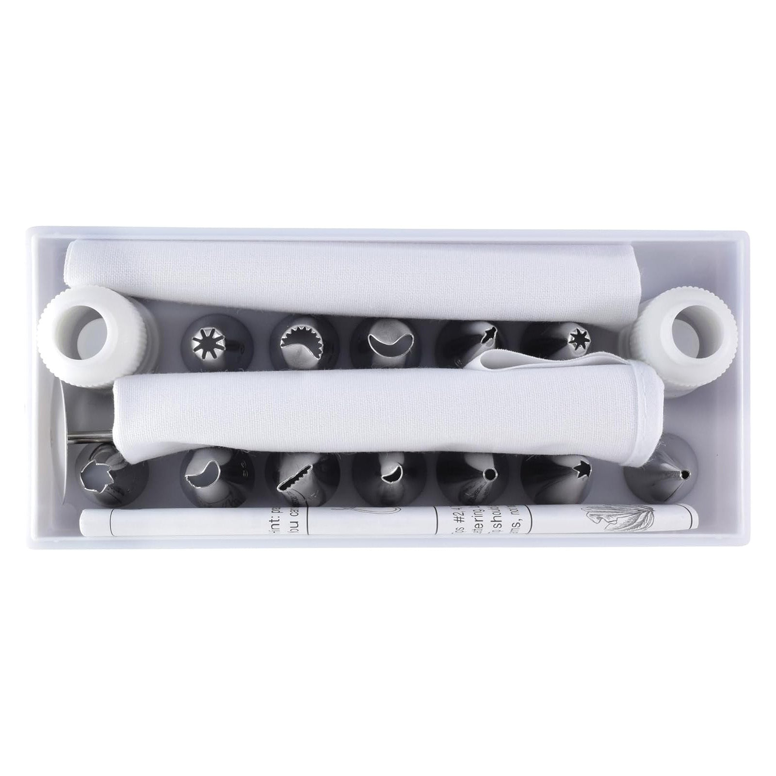 R&M International 17 Piece Icing Set with 12 Tips, Piping Bags, and 2 Couplers