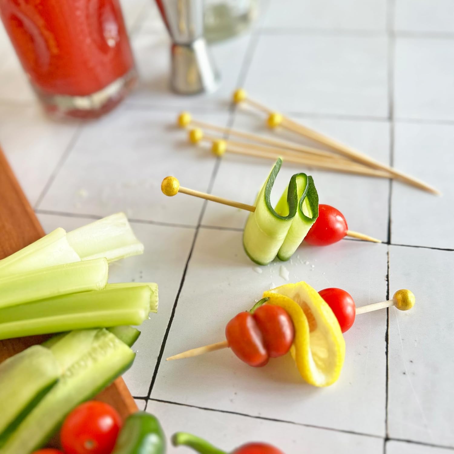 R&M International 5-Inch Gold Cocktail Picks 25-Pack