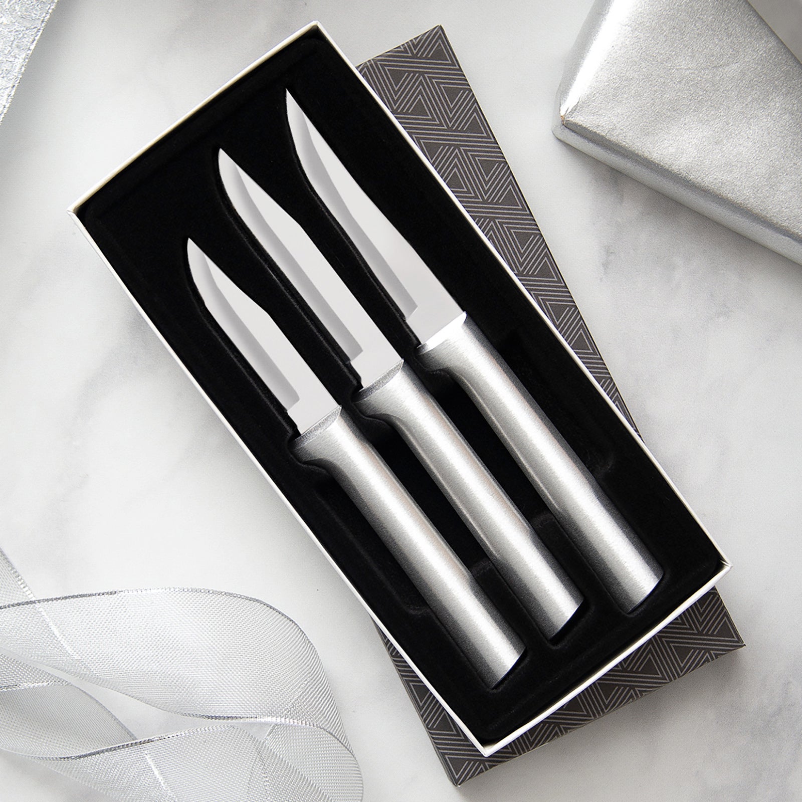 Rada 3 Piece Paring Knives Galore Set, Silver Handles