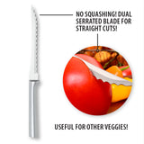 Rada 3 Piece Paring Knives Galore Set & 5-Inch Tomato Slicer Stainless Steel Serrated Blade, Silver Handles