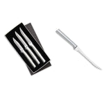 Rada 3 Piece Paring Knives Galore Set & 5-Inch Tomato Slicer Stainless Steel Serrated Blade, Silver Handles