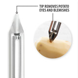 Rada 3 Piece Paring Knives Galore Set & 1.75-Inch Swivel Vegetable Peeler, Silver Handles