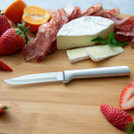 Rada 3 Piece Housewarming Knife Gift Set & 5-Inch Tomato Slicer Stainless Steel Serrated Blade, Silver Handles