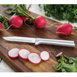 Rada 3 Piece Housewarming Knife Gift Set & 5-Inch Tomato Slicer Stainless Steel Serrated Blade, Silver Handles