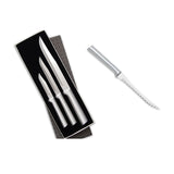Rada 3 Piece Housewarming Knife Gift Set & 5-Inch Tomato Slicer Stainless Steel Serrated Blade, Silver Handles