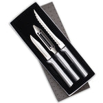 Rada 3 Piece Peel, Pare & Slice Knife Set with Gift Box, Silver Handles