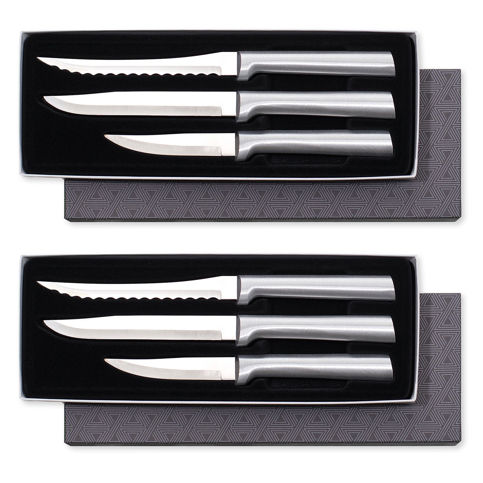 Rada 3 Piece Cooking Essentials Knife Set with Gift Box, Set of 2, Silver Handles
