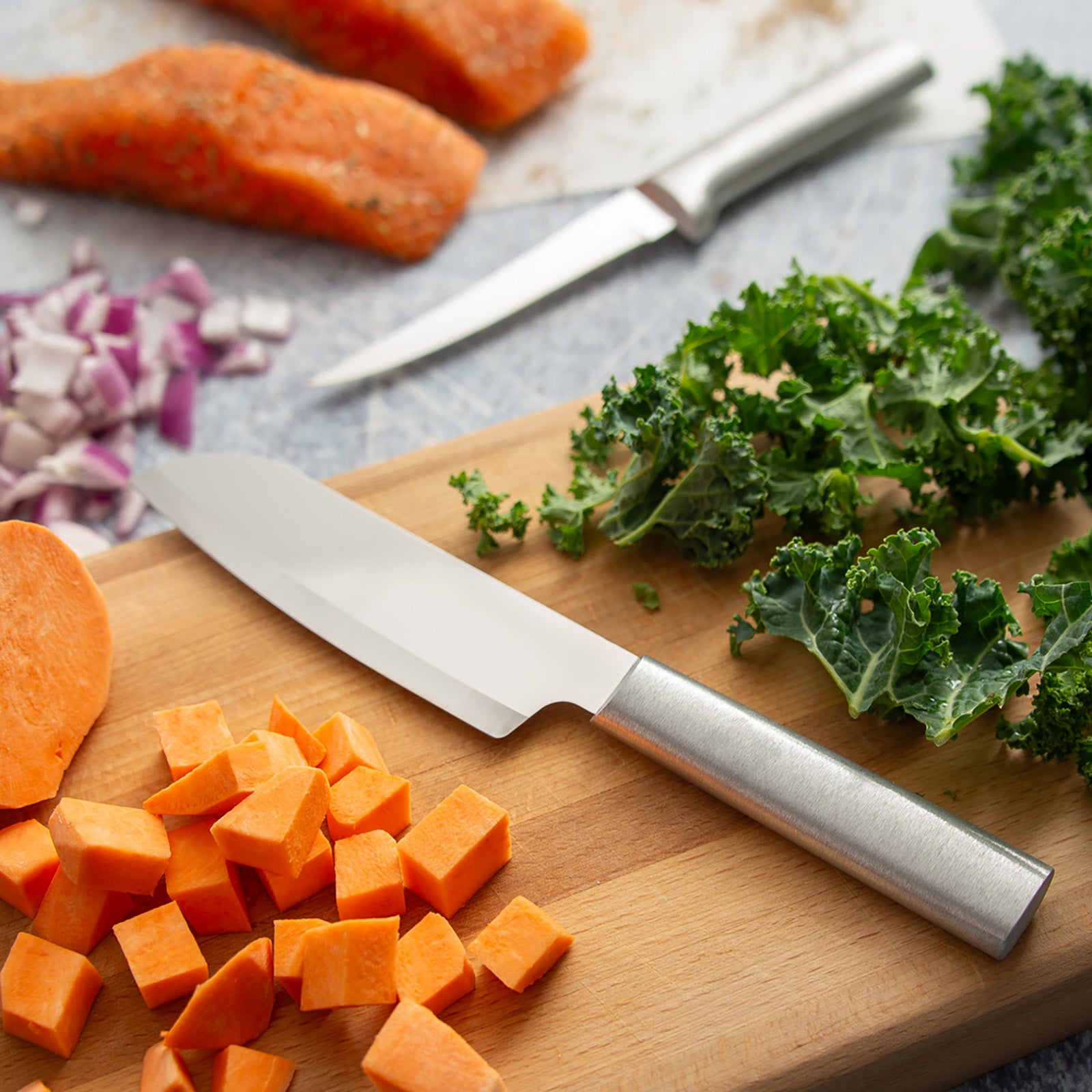 Rada 2 Piece Cook's Choice Knife Set, Silver Handles