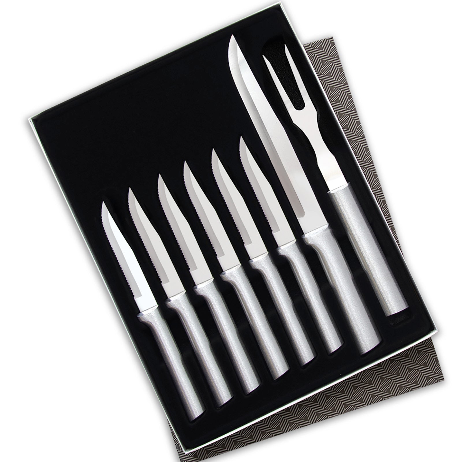 Rada 8 Piece Meat Lover's Set with Carving Set and Steak Knives, Silver Handles