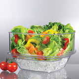 Prodyne Acrylic Flip Salad On Ice Bowl with Lid, Piece Set, 10-Inch
