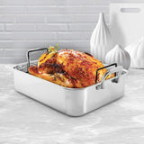 Chantal Stainless Steel Roasting Pan with Nonstick Rack, 15.5" x 12" x 4"