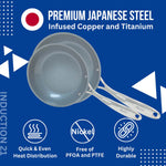 Chantal Induction 21 Ceramic Coated Fry Pan Set, 8-inch & 10-inch, Stainless