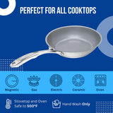 Chantal Induction 21 Ceramic Coated Fry Pan Set, 8-inch & 10-inch, Stainless