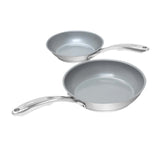 Chantal Induction 21 Ceramic Coated Fry Pan Set, 8-inch & 10-inch, Stainless