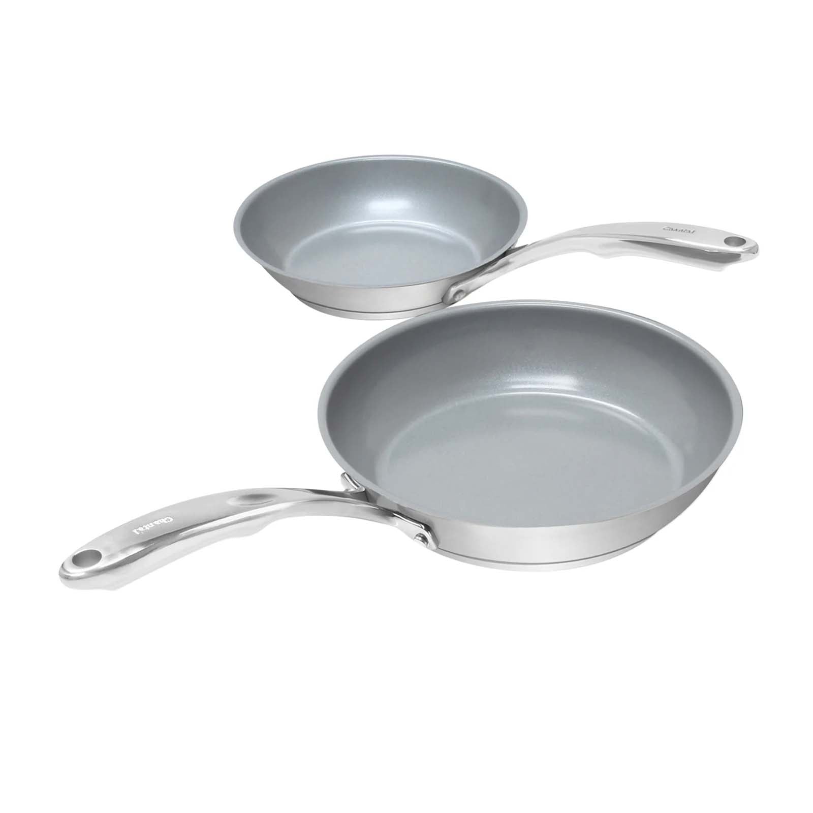 Chantal Induction 21 Ceramic Coated Fry Pan Set, 8-inch & 10-inch, Stainless