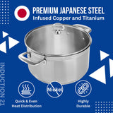 Chantal Induction 21 Steel 8 qt. Stock Pot w/ Glass Lid