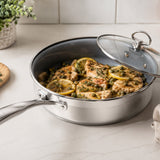 Chantal Induction 21 Saute Pan w/ Ceramic Coating & Glass Lid, 5 Quart