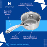 Chantal Induction 21 Steel 2 qt. Saucepan w/ Glass Lid