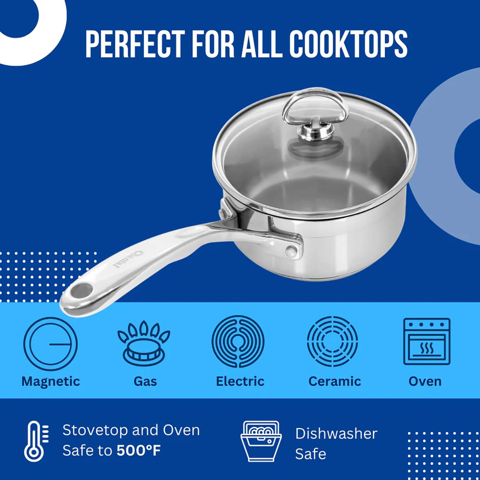 Chantal Induction 21 Steel 2 qt. Saucepan w/ Glass Lid