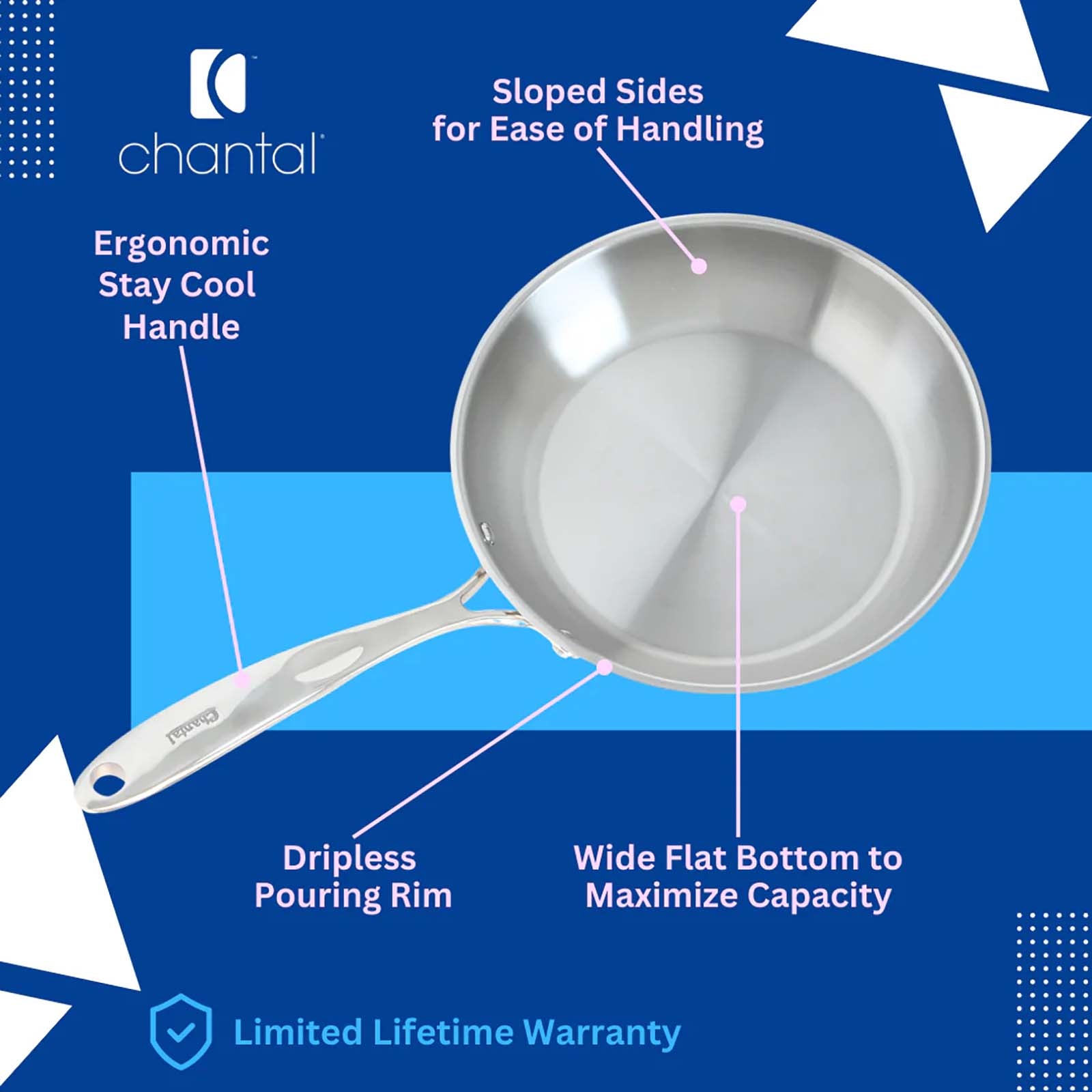 Chantal Induction 21 Steel 8-Inch Fry Pan, Stainless