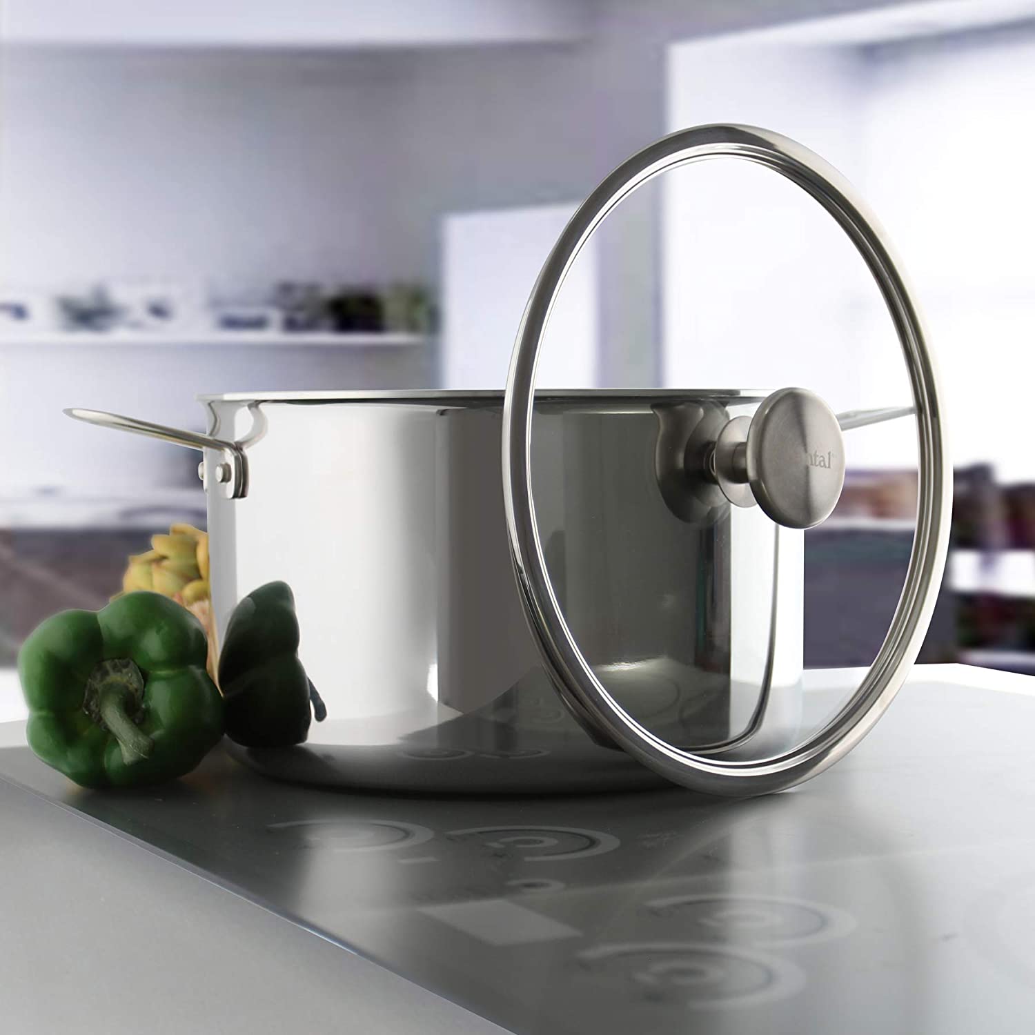 Chantal 3.Clad 7 qt. Stock Pot w/ Pasta-Steamer Insert & Glass Lid