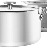 Chantal 3.Clad 7 qt. Stock Pot w/ Pasta-Steamer Insert & Glass Lid
