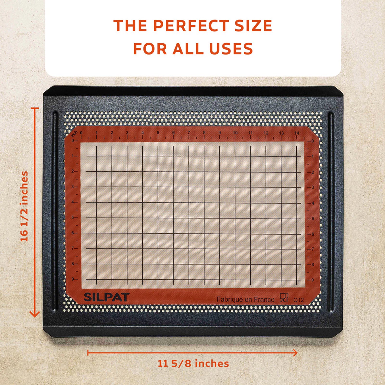 Silpat Premium Non-Stick Half Sheet Size Silicone Gridded Baking Mat, 11-5/8 x 16-1/2