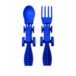 Constructive Eating Set of 2 Tractor Utensils for Kids and Toddlers, Blue, 1 Pack