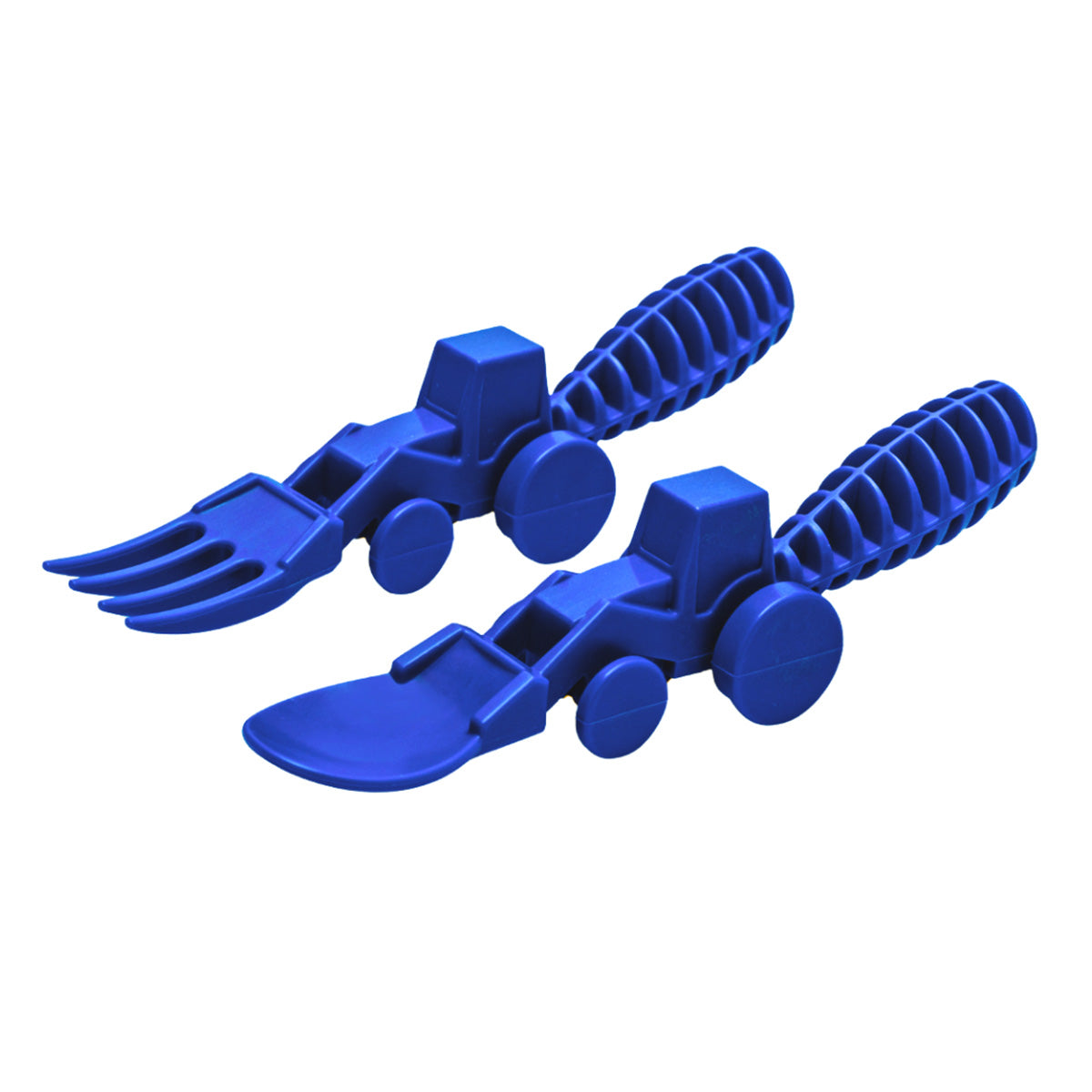Constructive Eating Set of 2 Tractor Utensils for Kids and Toddlers, Blue, 1 Pack