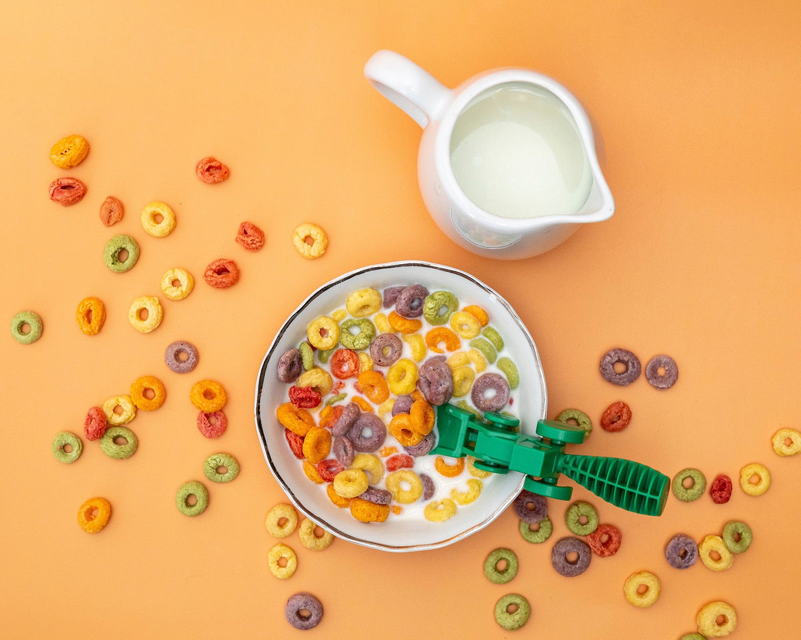 Constructive Eating Set of 2 Tractor Utensils for Kids and Toddlers, Green, 2 Pack