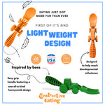 Constructive Eating Set of 2 Tractor Utensils for Kids and Toddlers, Orange, 2 Pack