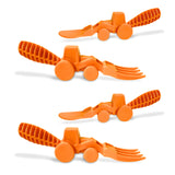 Constructive Eating Set of 2 Tractor Utensils for Kids and Toddlers, Orange, 2 Pack