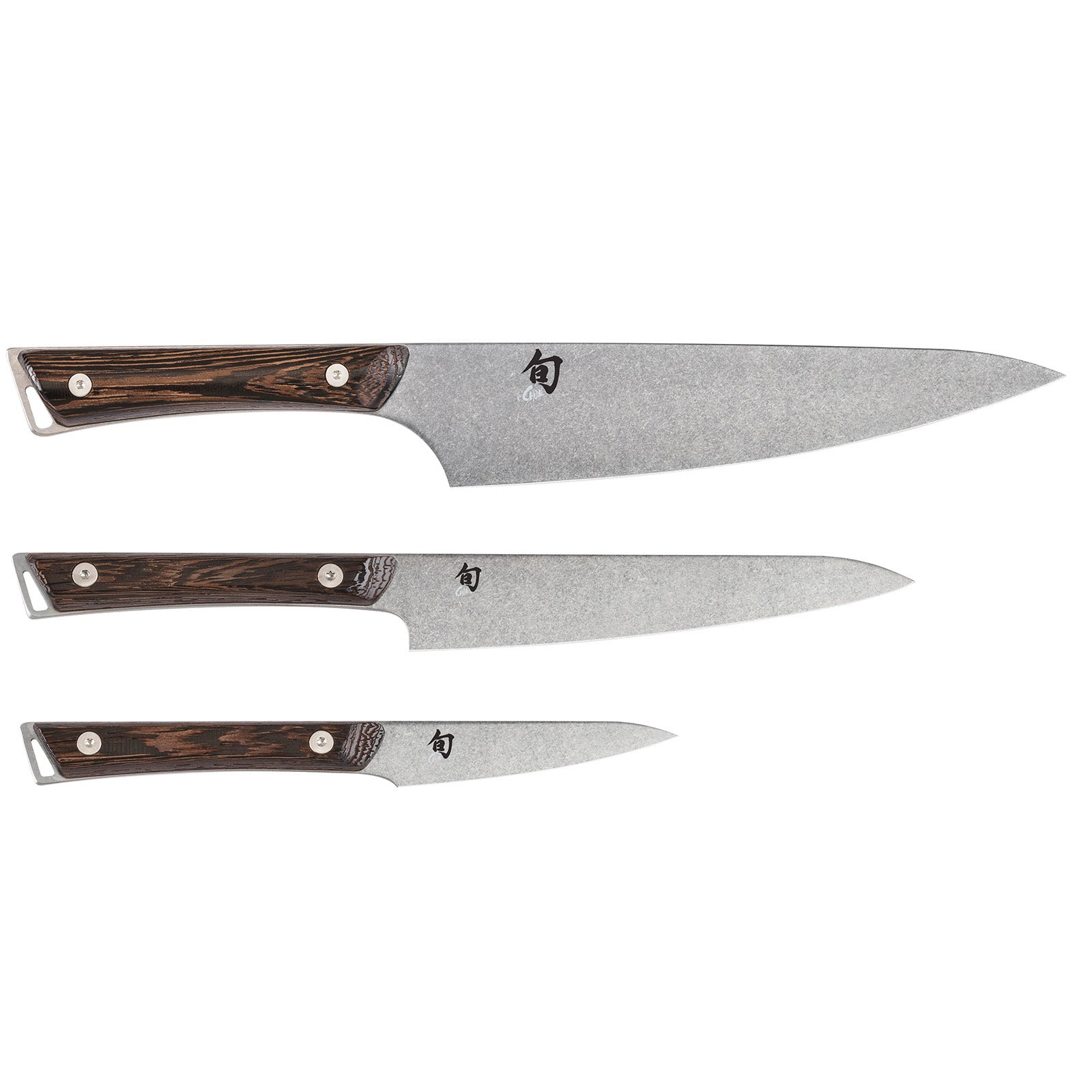 Shun Kanso 3-Piece Starter Knife Set – 3.5" Paring Knife, 6" Utility Knife, 8" Chef’s Knife