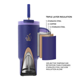 SUBZERO® CHILL’N 24 Ounce Imperial Tumbler with Straw and Handle, Copper Lined Stainless Steel, Vacuum Insulated
