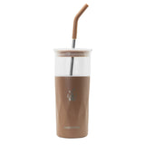 SUBZERO® Iced 22 Ounce Mocha Tumbler with Glass Inner and Straw, Copper Lined Stainless Steel, Vacuum Insulated