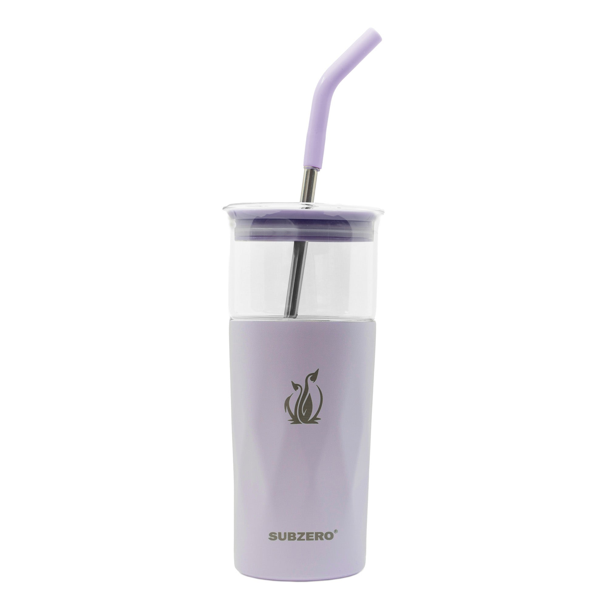 SUBZERO® Iced 22 Ounce Huckleberry Tumbler with Glass Inner and Straw, Copper Lined Stainless Steel, Vacuum Insulated