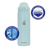 SUBZERO® DUO 32 Ounce Matcha Water Bottle with Straw and Flip Up Handle, Copper Lined Stainless Steel, Leak Proof